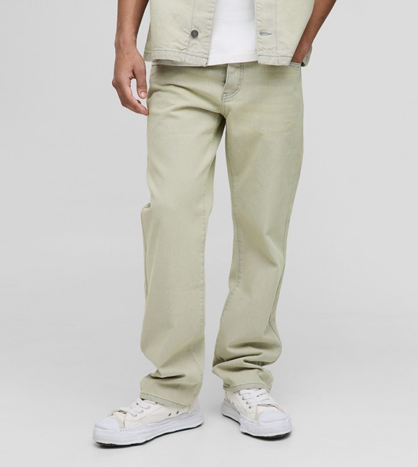 Washed Straight Fit Jeans