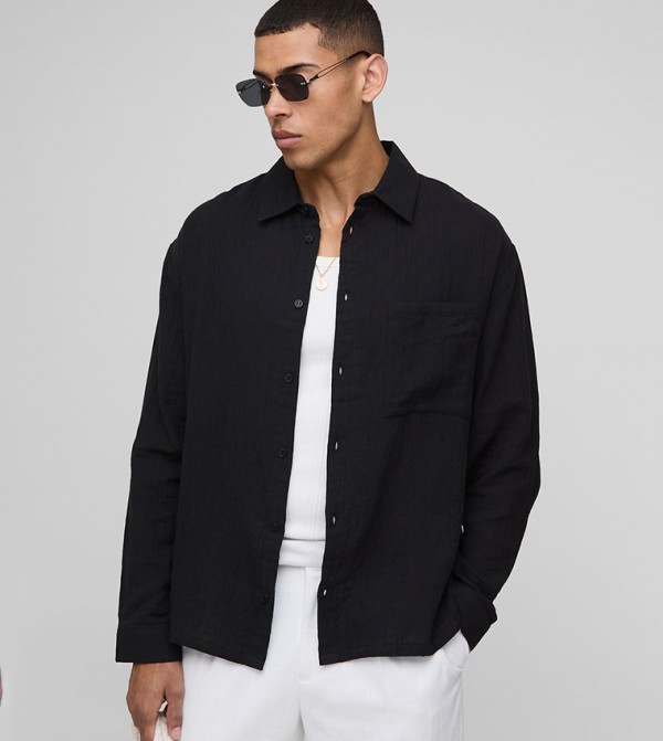 Cheesecloth Long Sleeves Oversized Shirt