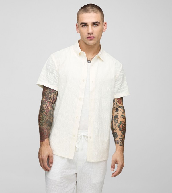 Seersucker Short Sleeves Shirt