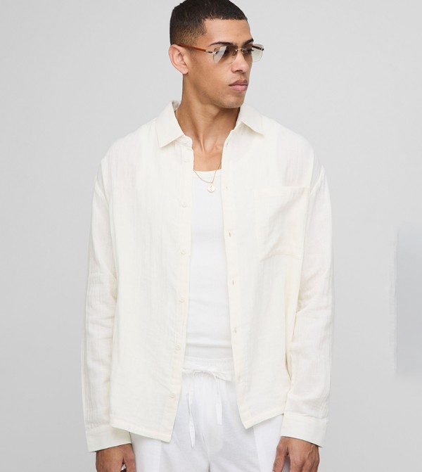 Cheesecloth Long Sleeves Oversized Shirt