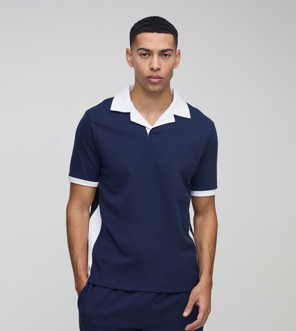 Regular Fit Interlock Revere Collar T-Shirt
