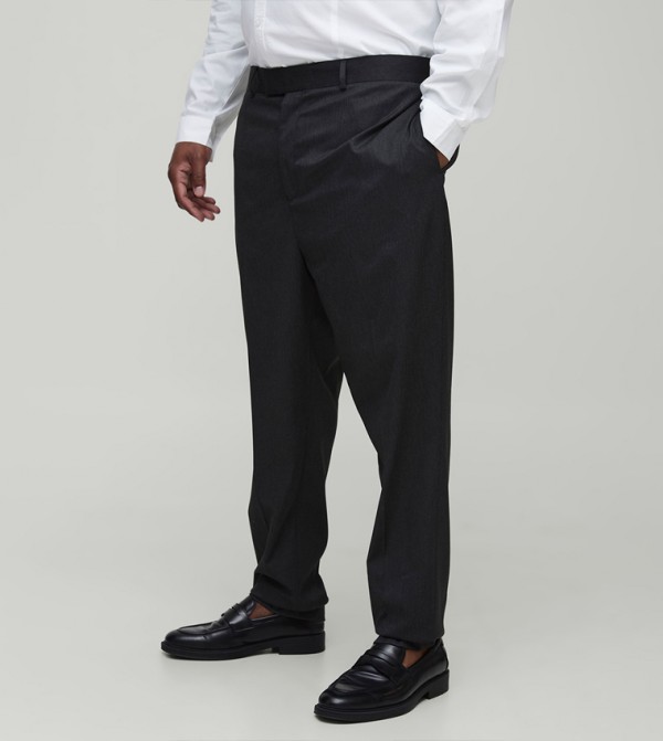 Plus & Tall Tapered Fit Crease Front Tailored Trousers