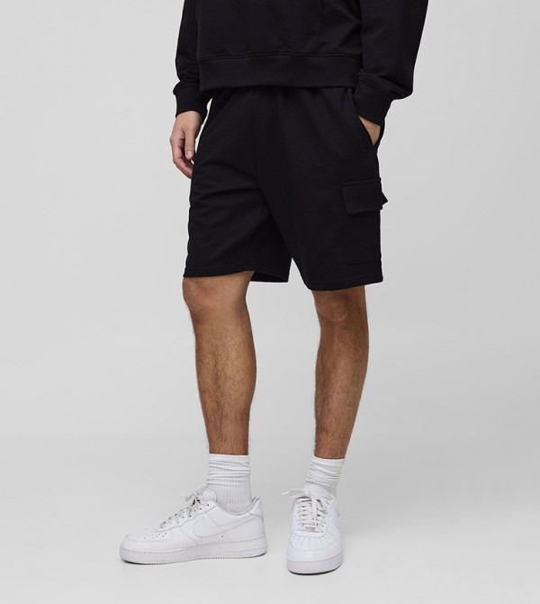Relaxed Fit Mid Rise Basic Lightweight Cargo Shorts