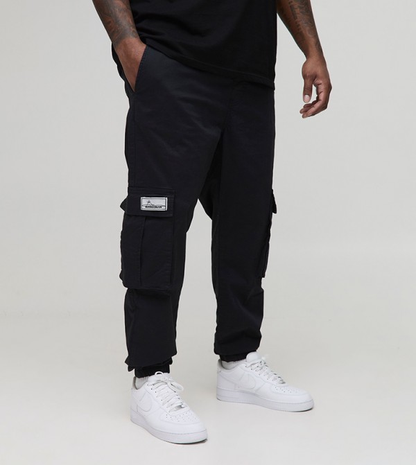 Mid Rise Branded Cargo Joggers