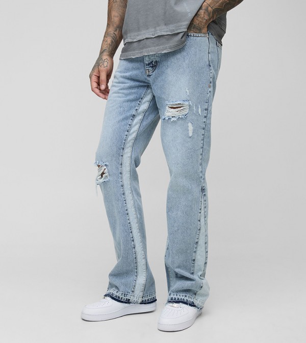 Tall Distressed Gusset Panel Flared Jeans