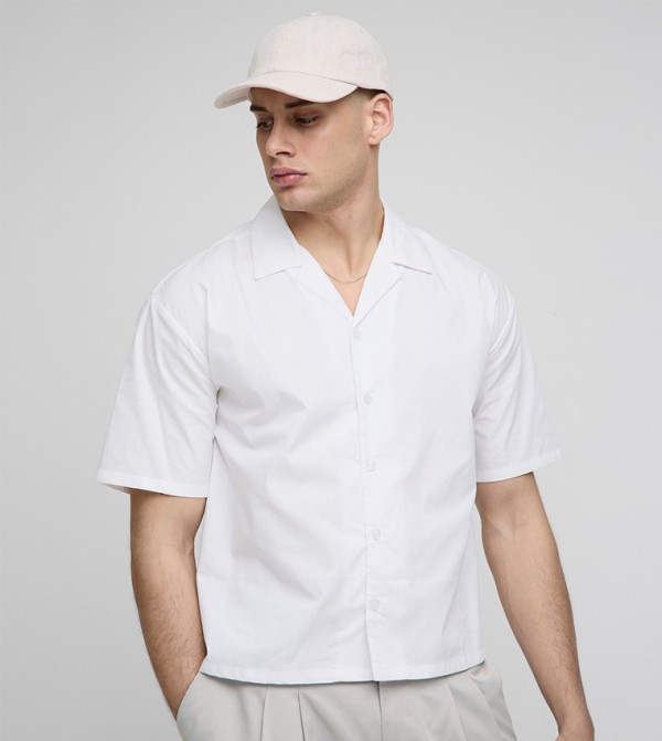 Solid Short Sleeves Oversized Shirt