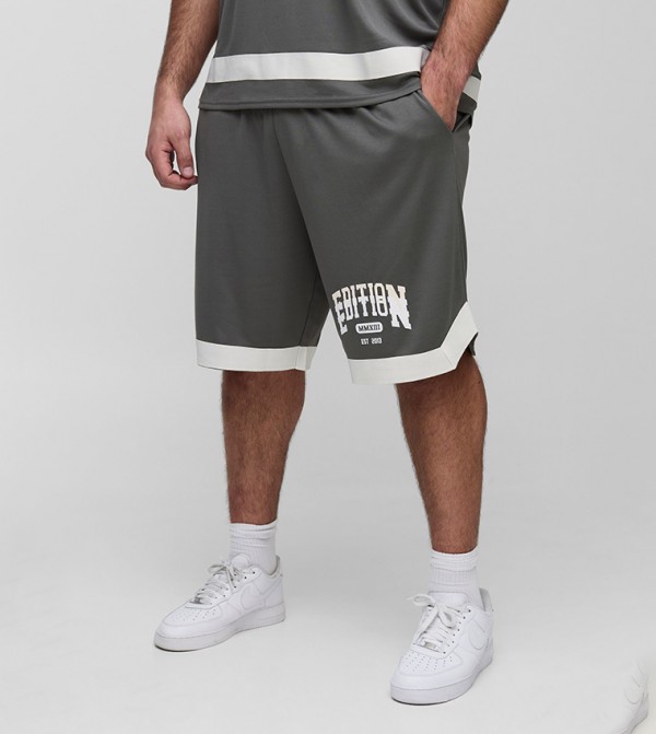 Plus & Tall Varsity Mesh Basketball Loose Fit Shorts