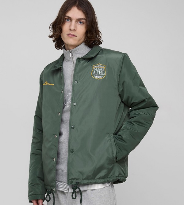 Tall Padded Nylon Varsity Coach Jacket