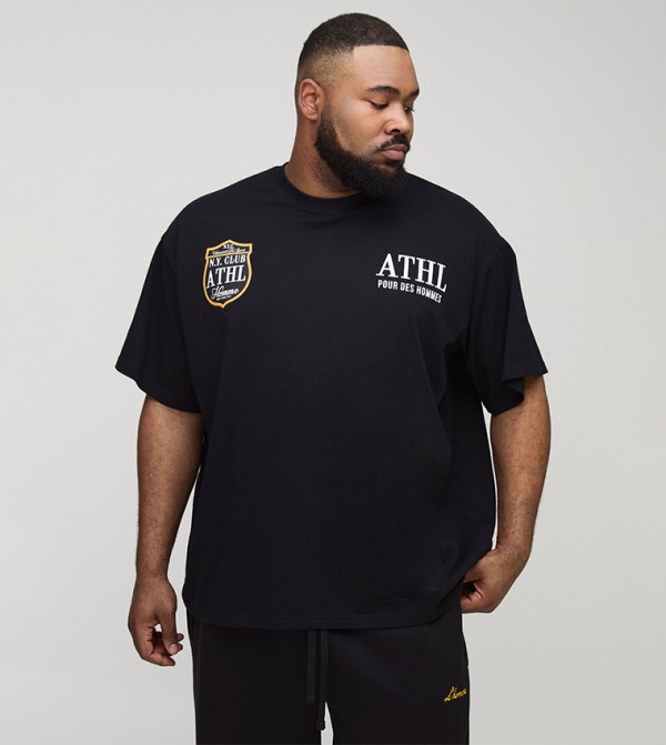 Placement Printed Short Sleeves Oversized T-Shirt