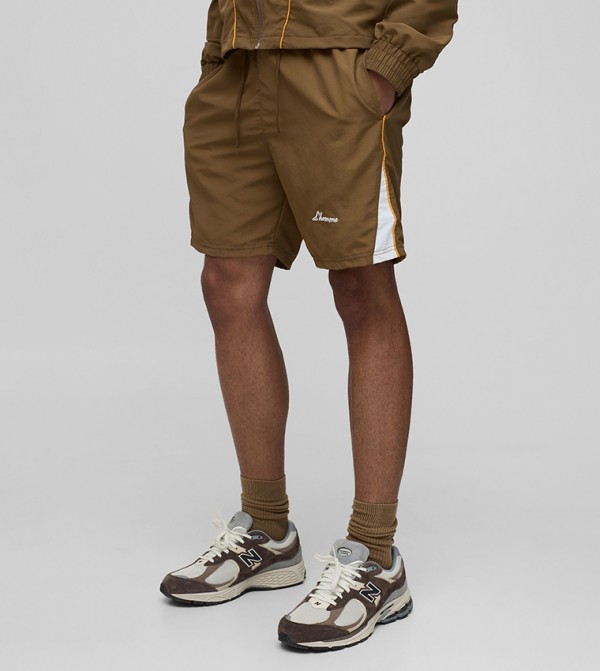 Embroidered Crinkle Active Shorts