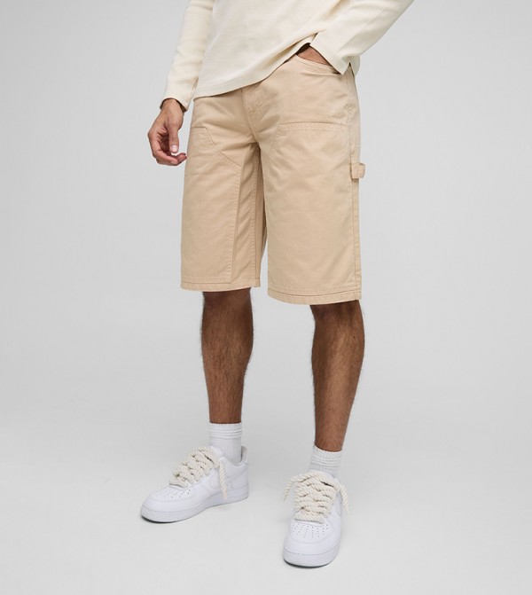 Relaxed Fit Longline Overdye Carpenter Shorts