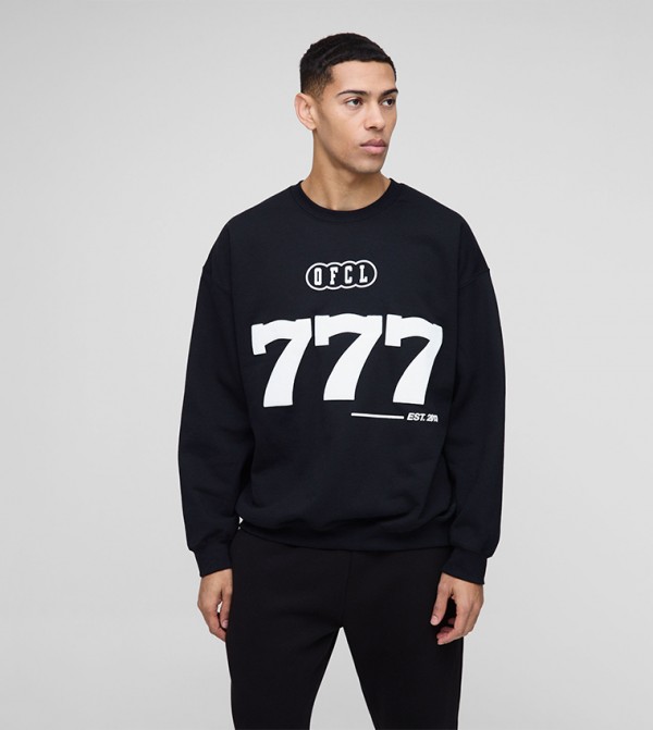 Printed Long Sleeves Oversized Sweatshirt