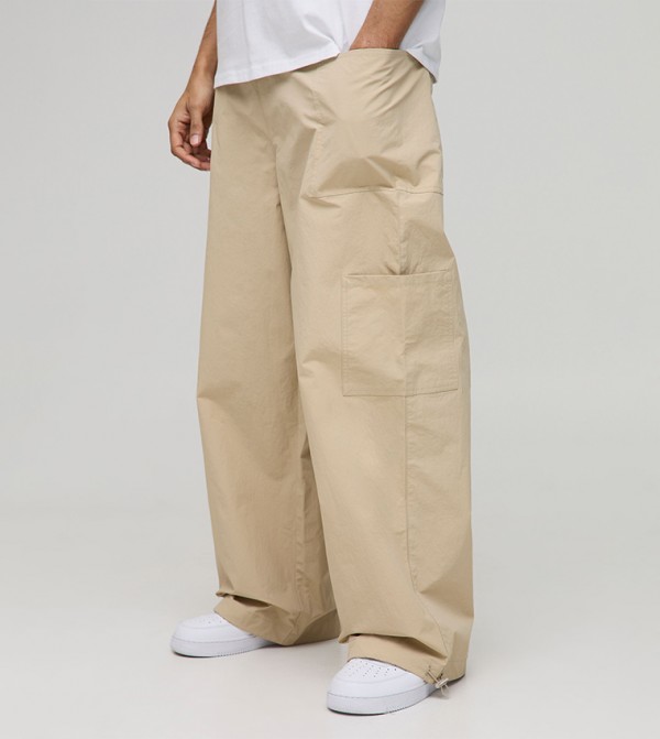 Mid Rise Parachute Cargo Pants