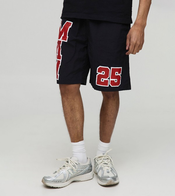 Elastic Waist Relaxed Nylon Printed Shorts