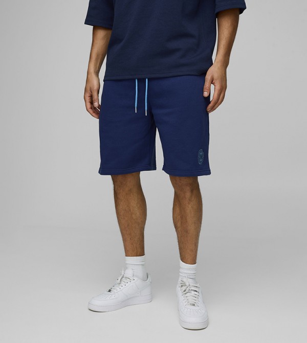 Embroidered Drawstring Waist Shorts