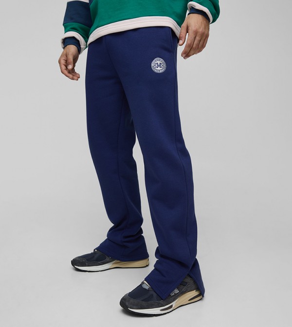 Embroidered Split Hem Sweatpants
