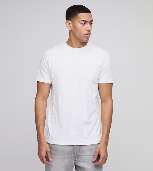 Pintuck Detail Slim Fit T-Shirt