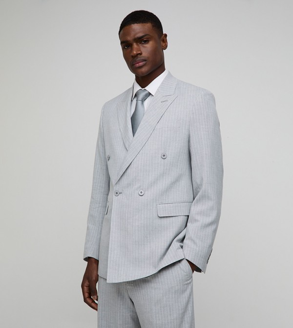 Striped Double Breasted Blazer