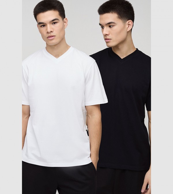 2 Pack Regular Fit V-Neck T-Shirts