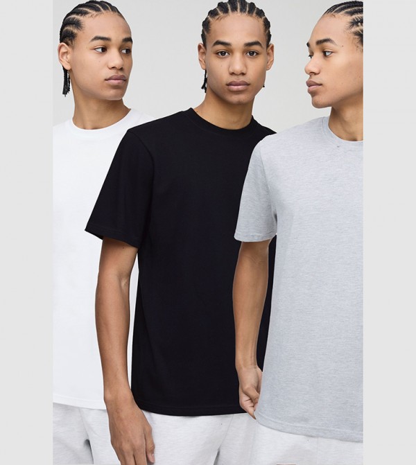 3 Pack Basic Crew Neck T-Shirts