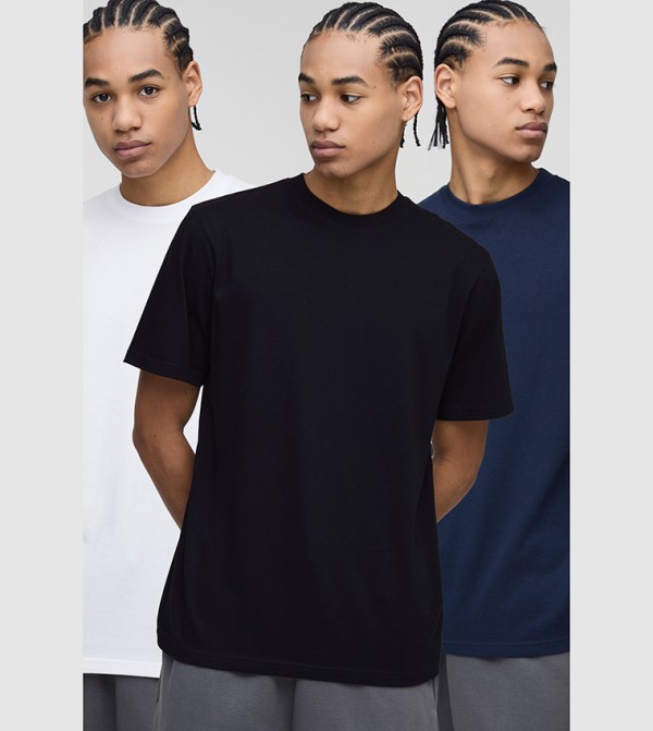 3 Pack Basic Crew Neck T-Shirts