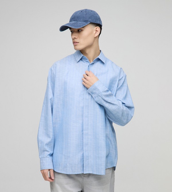 Striped Long Sleeves Oversized Shirt