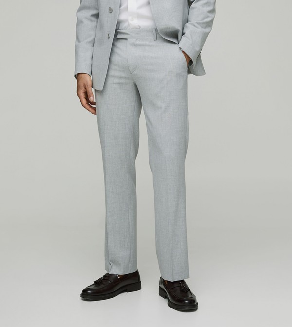 Mid Rise Flared Formal Trousers