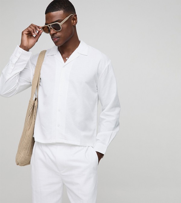 Solid Long Sleeves Oversized Shirt