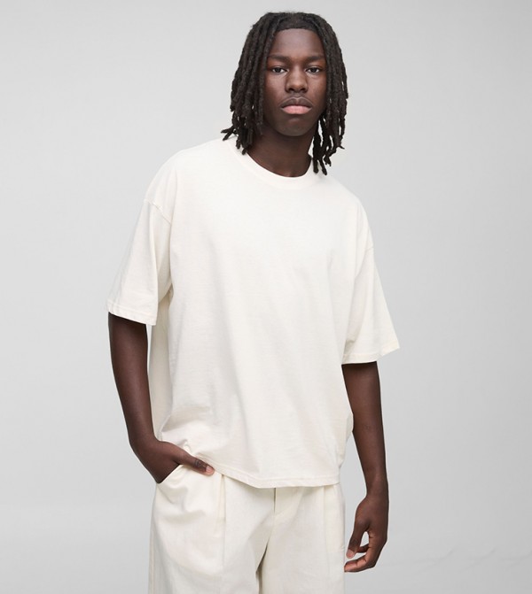 Solid Oversized Crew Neck T-Shirt