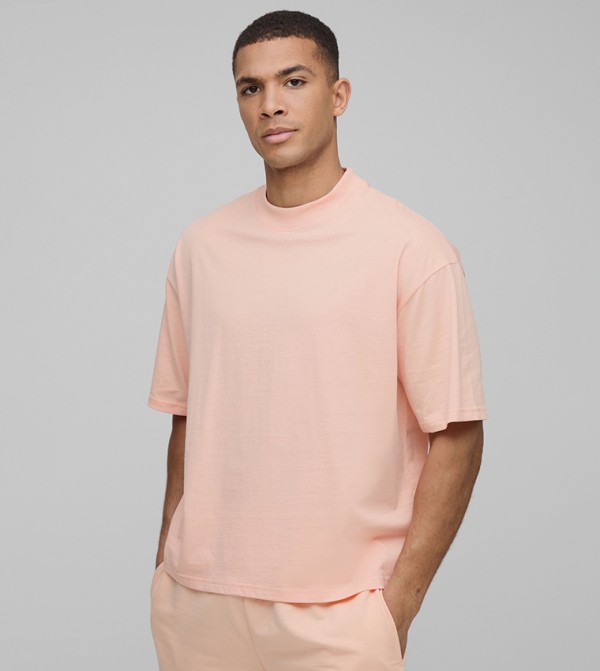 Solid Extended Shoulder Oversized T-Shirt