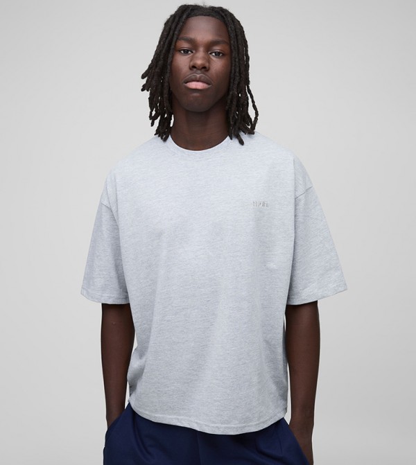 Solid Oversized Crew Neck T-Shirt