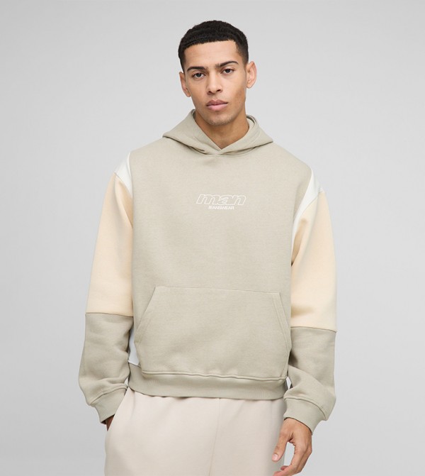 Color Block Long Sleeves Oversized Hoodie