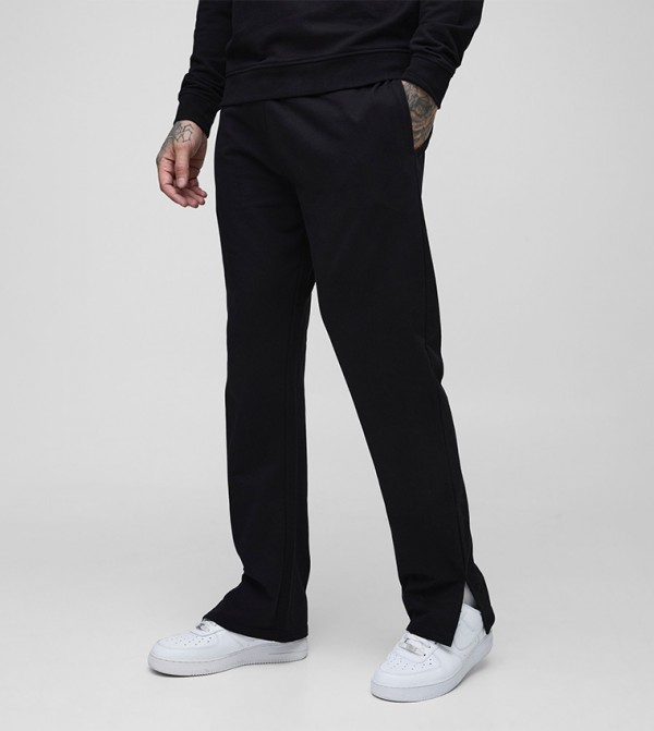 Plus & Tall Lightweight Regular Fit Split Hem Basic Sweatpants