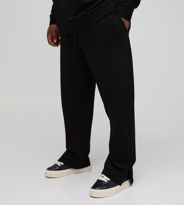 Plus & Tall Lightweight Regular Fit Split Hem Basic Sweatpants