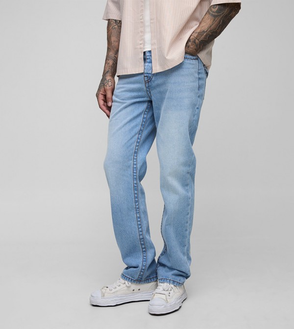 Tall Chunky Contrast Stitch Straight Fit Jeans