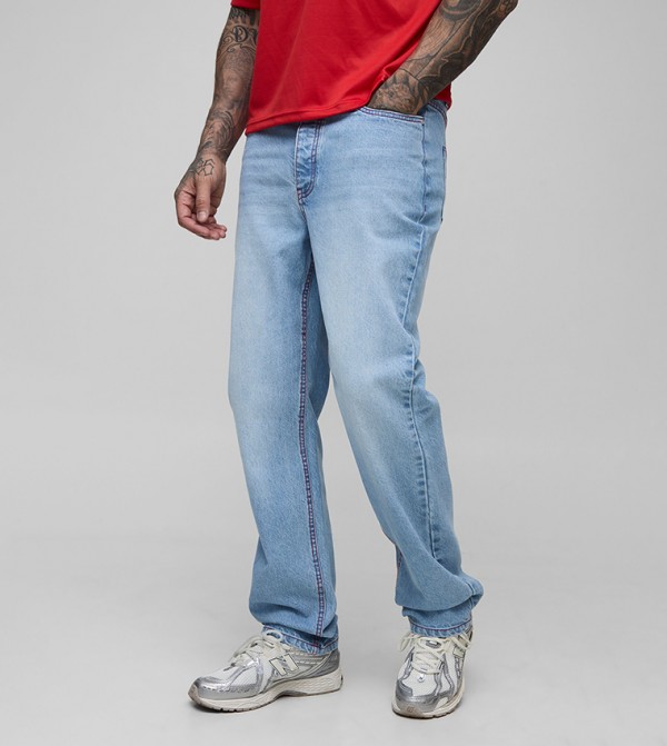 Tall Rigid Contrast Stitch Straight Fit Jeans