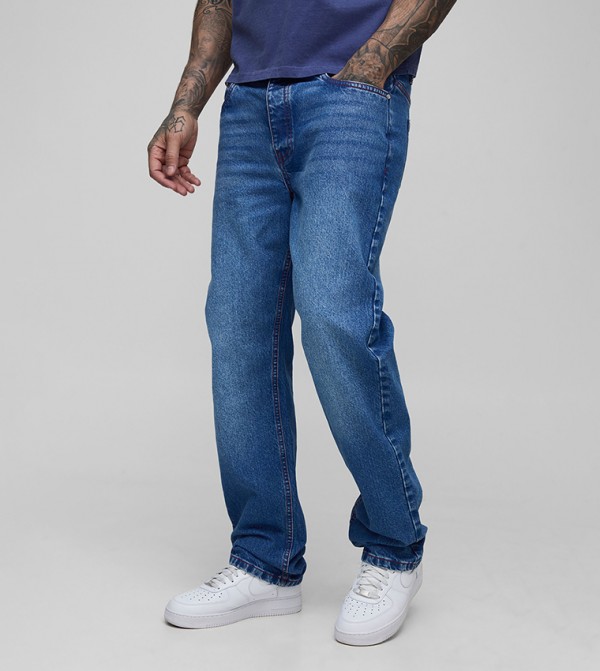 Tall Rigid Contrast Stitch Straight Fit Jeans