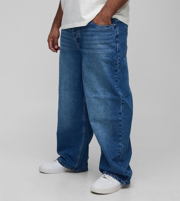Rigid Contrast Stitch Relaxed Fit Jeans