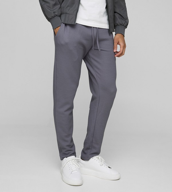 Cropped Tapered Textured Joggers