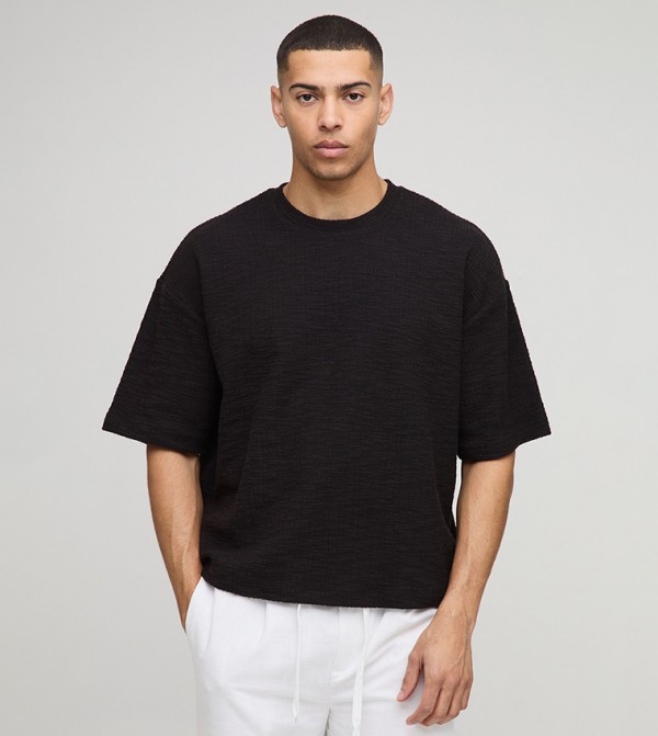 Boxy Heavyweight Textured Oversized T-Shirt
