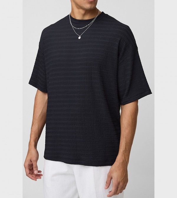 Jacquard Texture Oversized T-Shirt