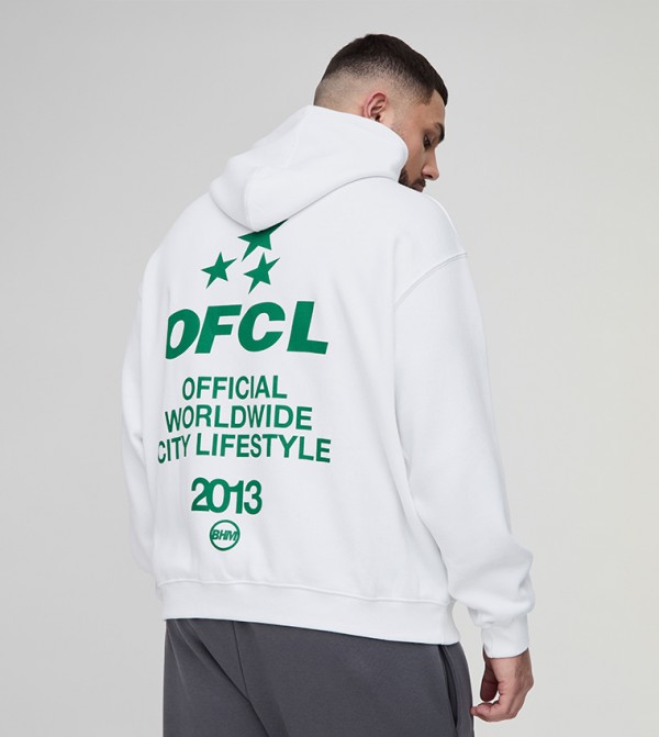 Printed Long Sleeves Oversized Hoodie