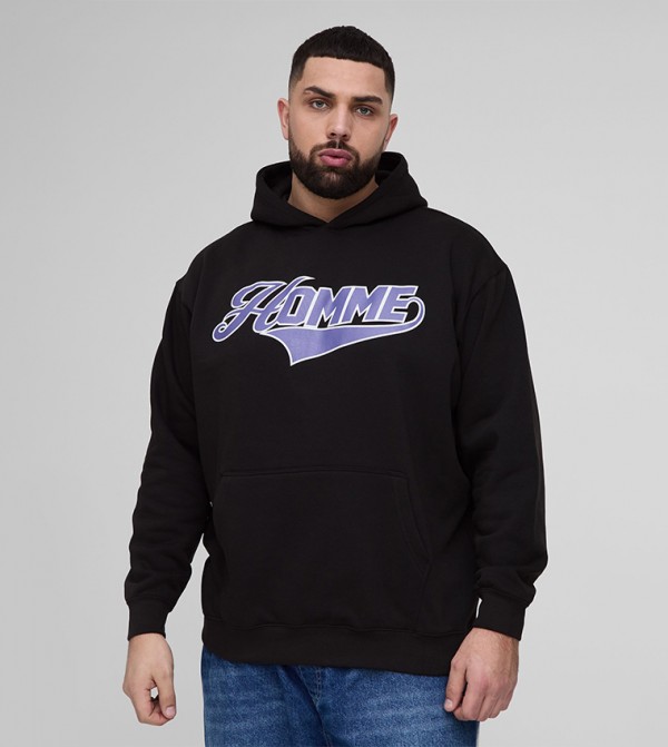Printed Long Sleeves Oversized Hoodie