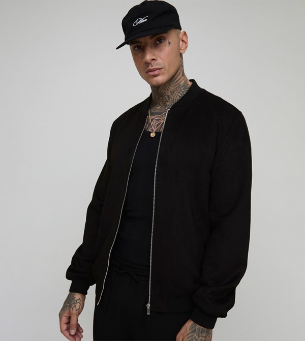 Plus & Tall Faux Suede Regular Fit Bomber Jacket