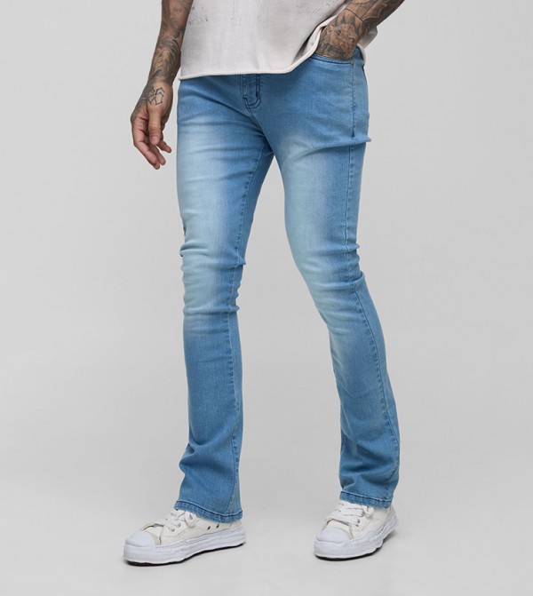 Plus & Tall Faded Stretch Skinny Flared Jeans