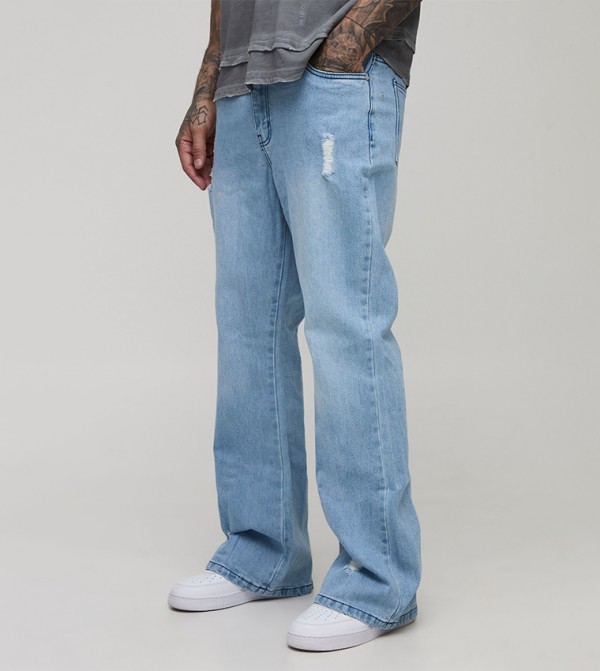 Tall Distressed Carpenter Relaxed Fit Flared Jeans