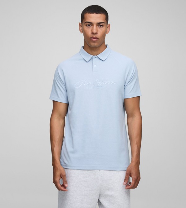 Regular Fit Homme Raglan Embroidered Pique Polo T-Shirt
