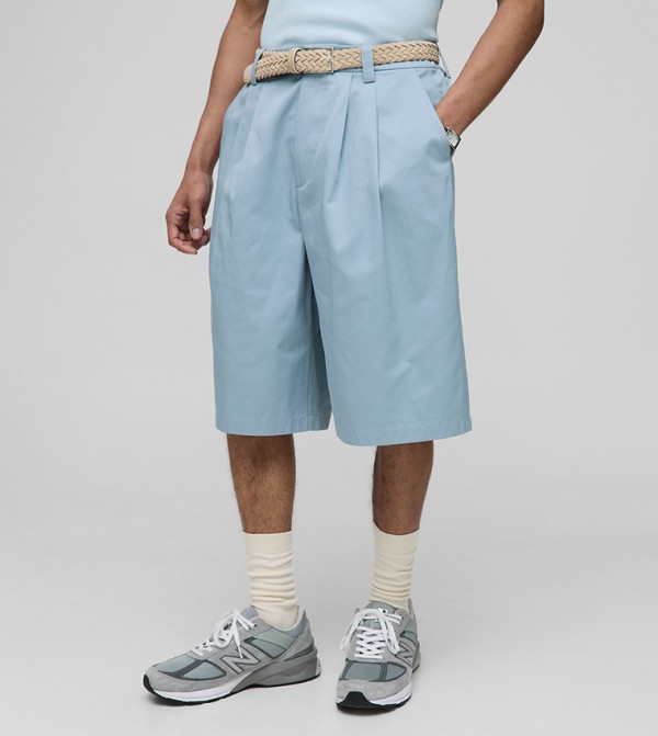 Pleated Detail Relaxed Fit Shorts