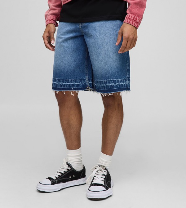 Washed Regular Fit Denim Shorts
