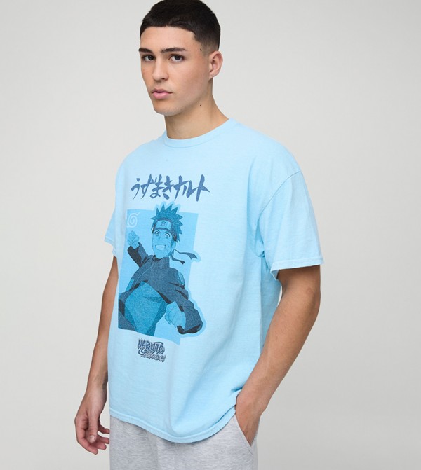 Naruto Anime License Printed Washed Oversized T-Shirt